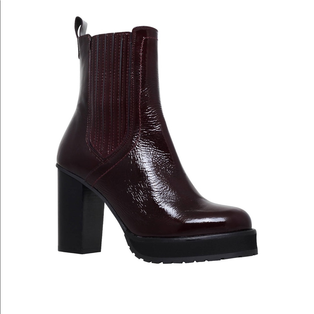 ISO Kurt Geiger Storm patent heel Chelsea boots